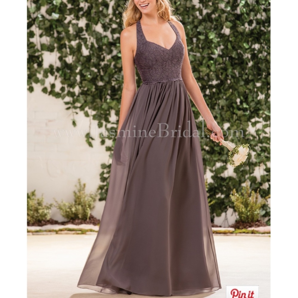 Jasmine Bridesmaids Prom Formal Grey Dress NWT